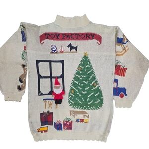 Sweater Loft Vintage Festive Christmas Sweater with Toy Factory Design Size M